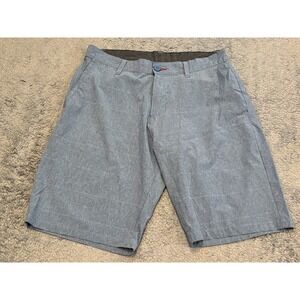 Ron Jon Surf Shop Shorts Men's 32 Blue Flat Front Pocketed Lightweight Golf
